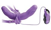 Fetish Fantasy Elite Vibrating Double Delight Strap-on - Purple